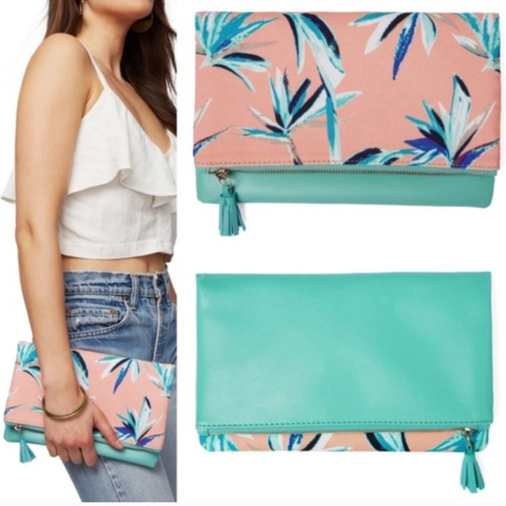 NWOT Rachel Pally LIMITED EDITION reversible leather clutch